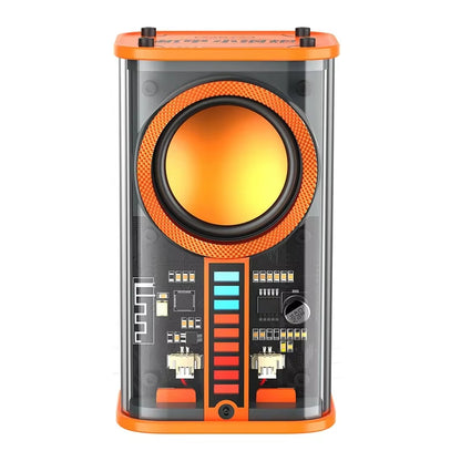 Transparent Cyberpunk Wireless Bluetooth Speaker Sound Light Rhythm Subwoofer TWS Stereo Music Center Hands-Free Call